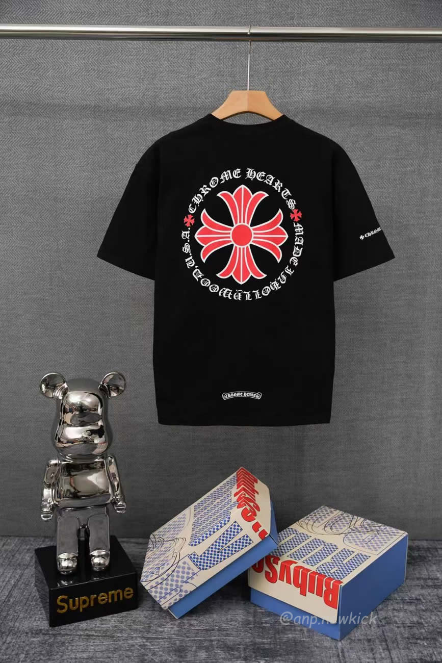 Chrome Hearts Made In Hollywood Plus Cross Black Red T Shirt (2) - www.newkick.vip